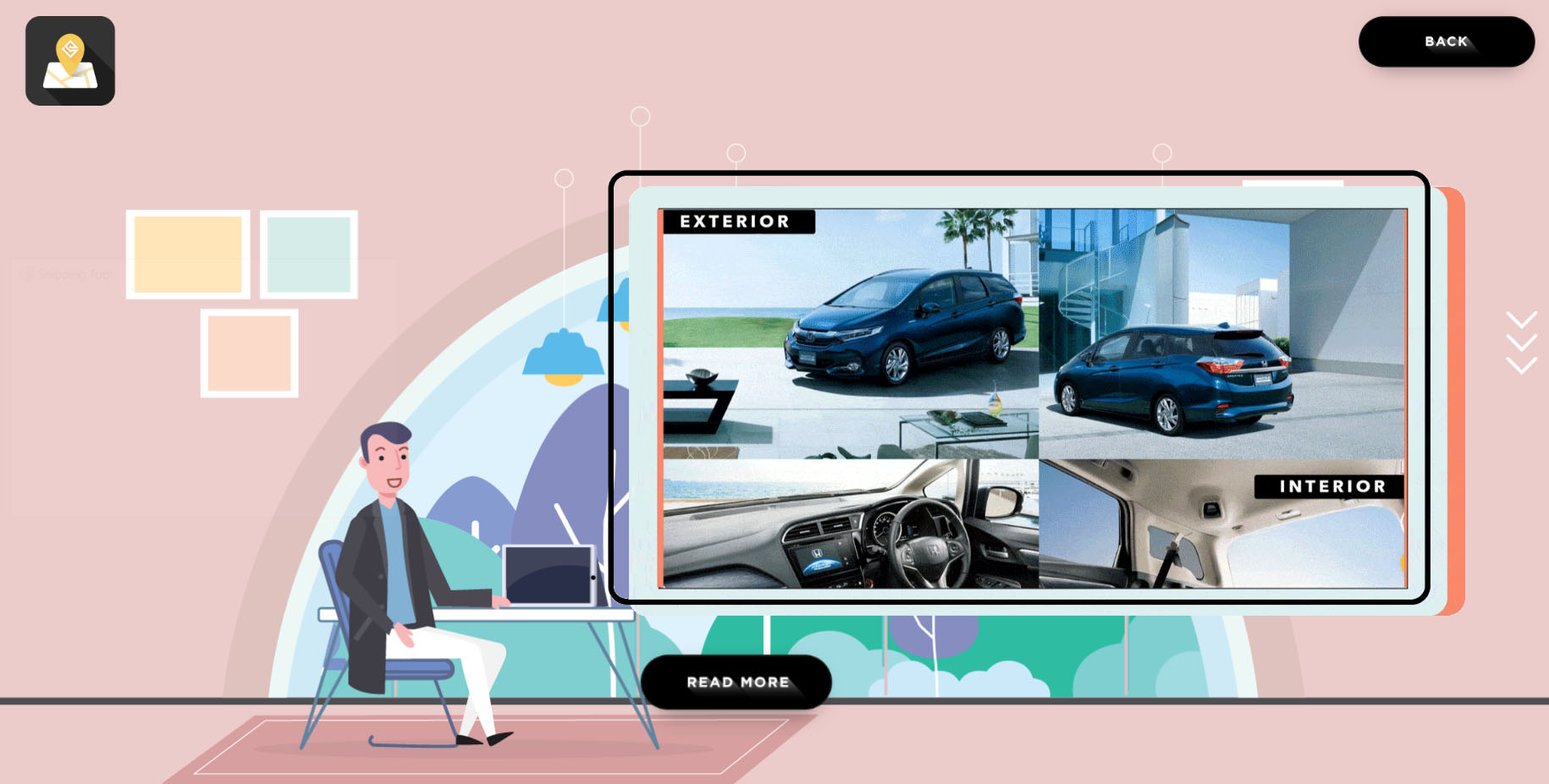User interface for the carle interactive story microsite