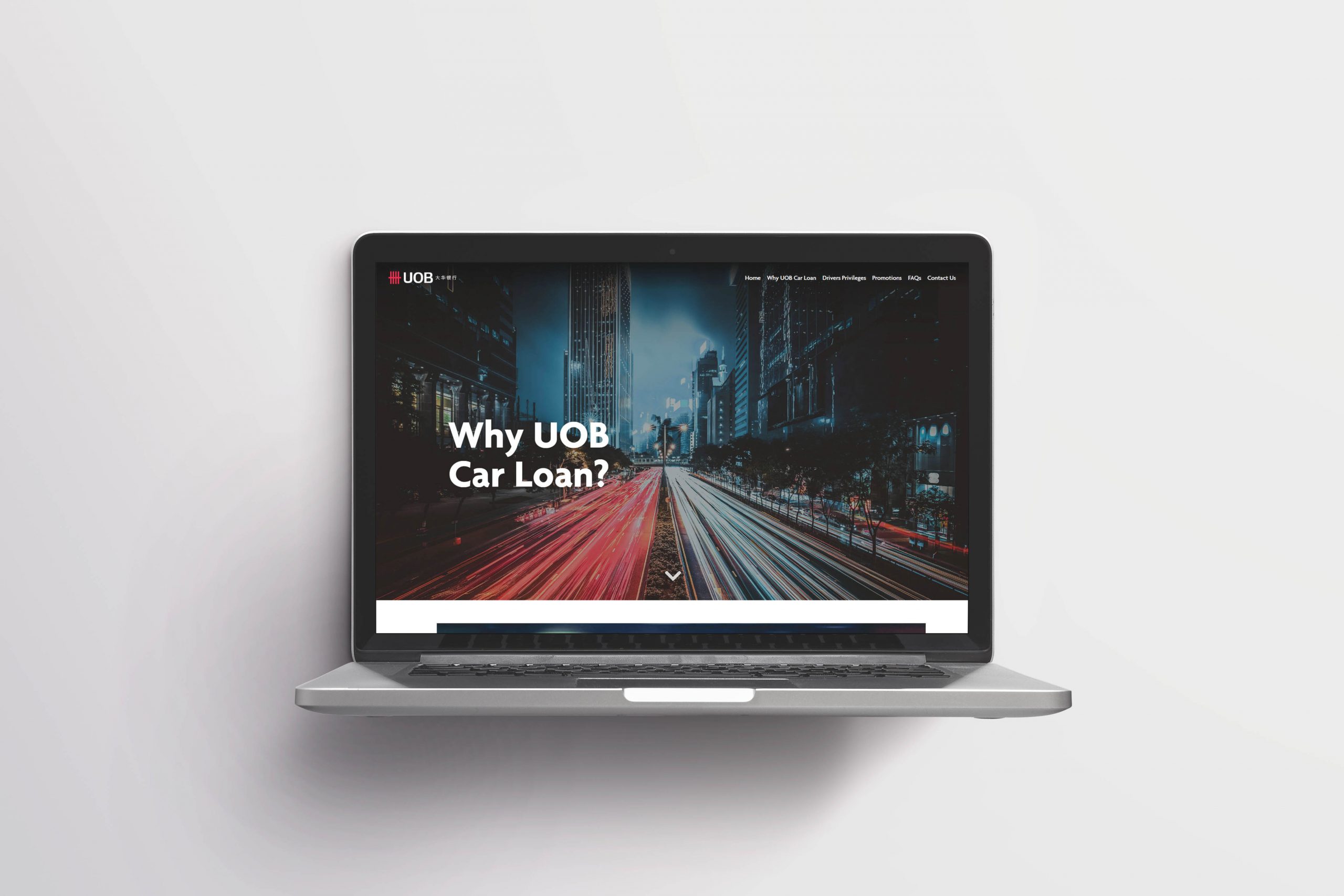 UOB Car Loan Microsite On Laptop - Why UOB Car Loan?