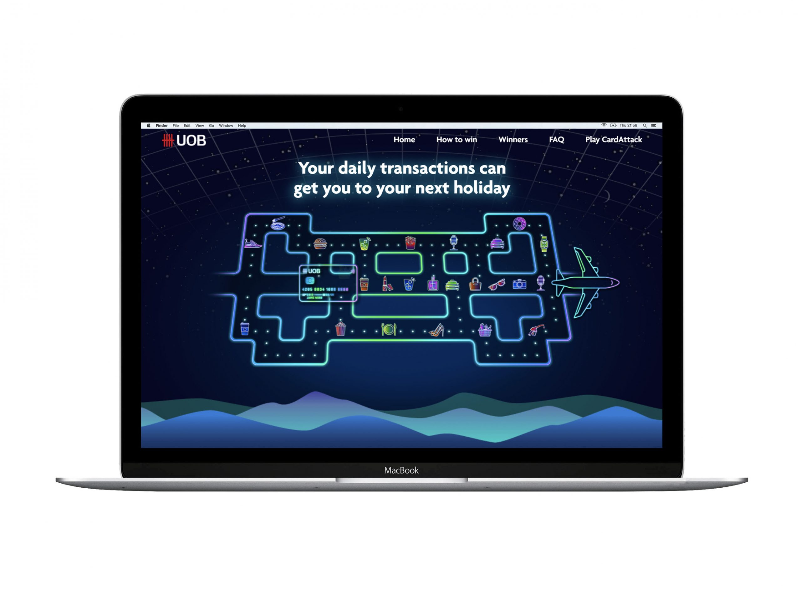 UOB Interactive Pac-Man Microsite Game On Macbook Air